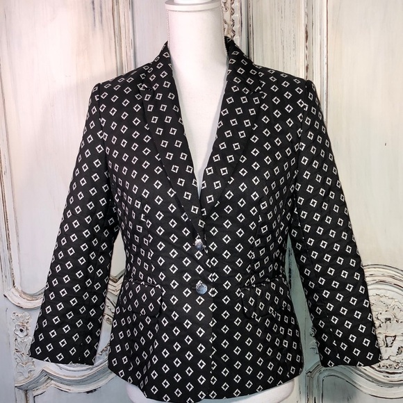 Vince Camuto Black and White Graphic Blazer - Picture 1 of 11